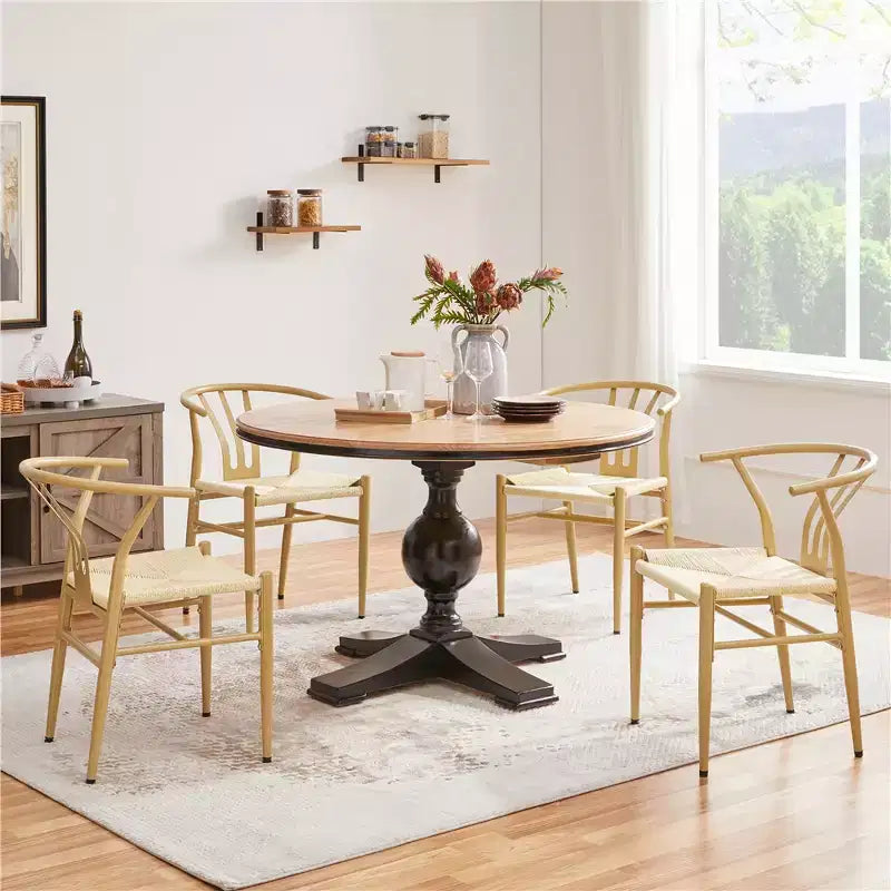 Yaheetech Lot de 4 Fauteuils Modernes avec Dossier Ouvert