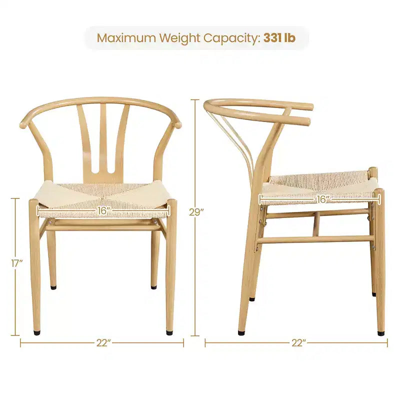 Yaheetech Lot de 4 Fauteuils Modernes avec Dossier Ouvert