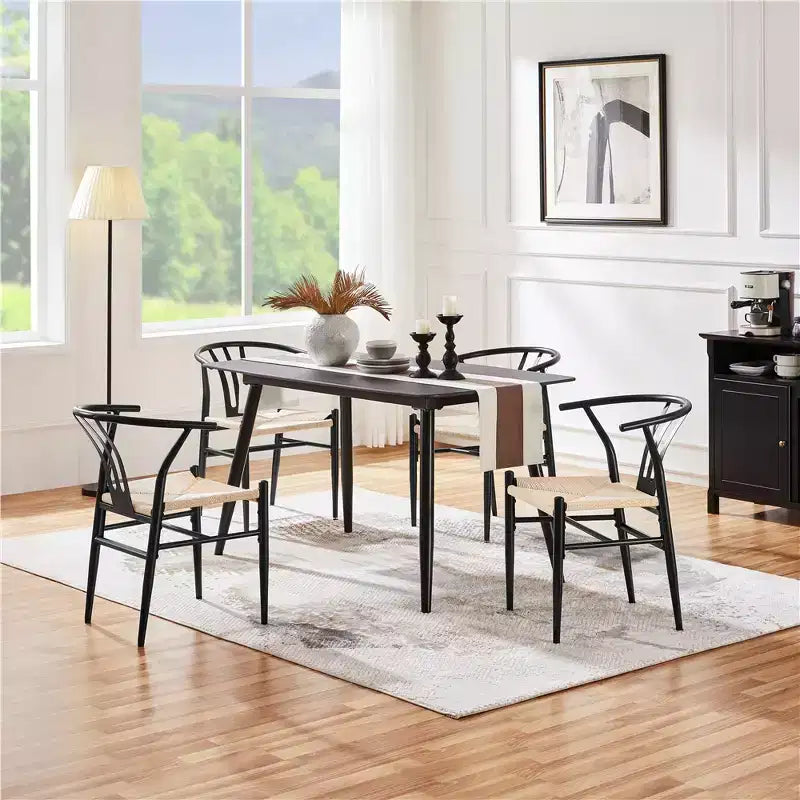Yaheetech Lot de 4 Fauteuils Modernes avec Dossier Ouvert