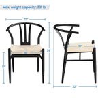 Yaheetech Lot de 4 Fauteuils Modernes avec Dossier Ouvert