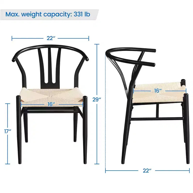 Yaheetech Lot de 4 Fauteuils Modernes avec Dossier Ouvert