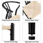 Yaheetech Lot de 4 Fauteuils Modernes avec Dossier Ouvert