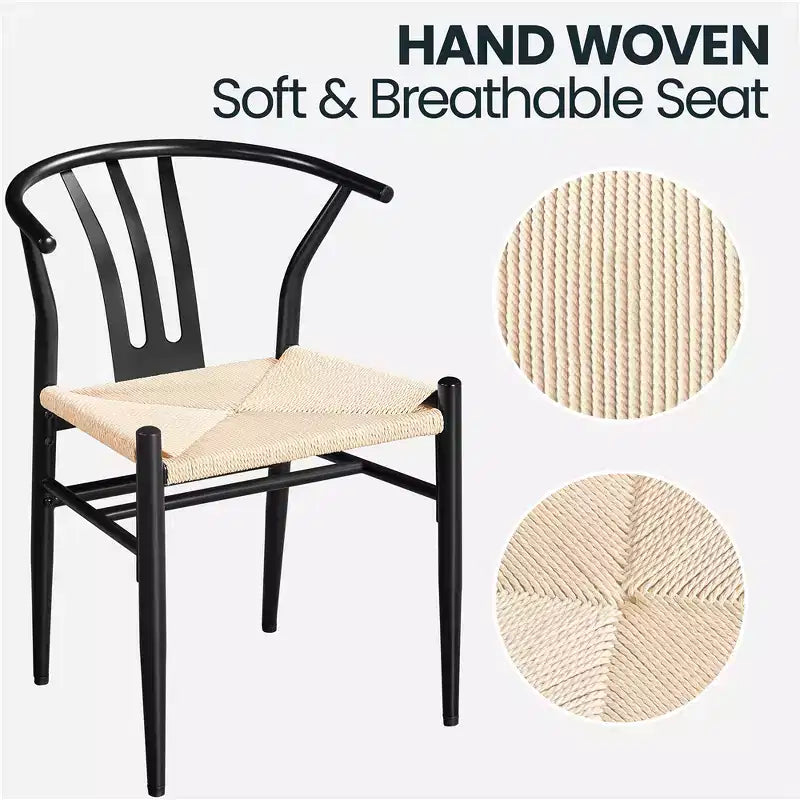 Yaheetech Lot de 4 Fauteuils Modernes avec Dossier Ouvert