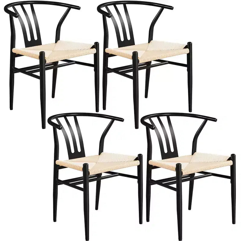 Yaheetech Set of 4 Modern Armchairs with Open Backrest