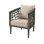 Fauteuil d'appoint Okak Crackle avec coussin rembourré confortable, cadre en bois massif, fauteuil de lecture élégant Morrocco pour salon, salle d'attente