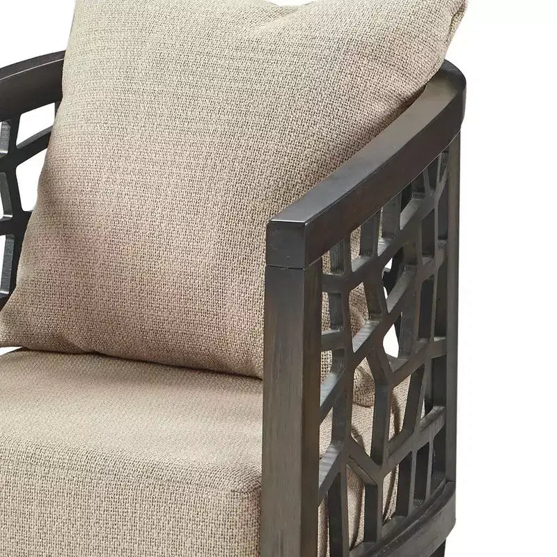 Fauteuil d'appoint Okak Crackle avec coussin rembourré confortable, cadre en bois massif, fauteuil de lecture élégant Morrocco pour salon, salle d'attente