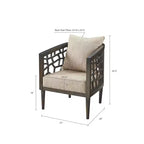 Fauteuil d'appoint Okak Crackle avec coussin rembourré confortable, cadre en bois massif, fauteuil de lecture élégant Morrocco pour salon, salle d'attente
