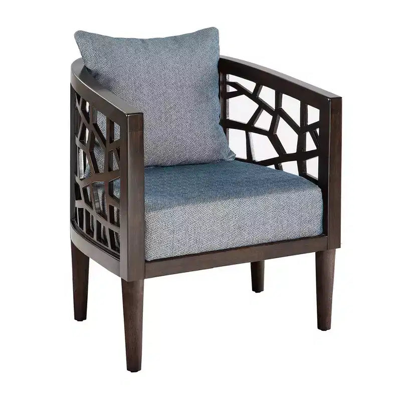 Fauteuil d'appoint Okak Crackle avec coussin rembourré confortable, cadre en bois massif, fauteuil de lecture élégant Morrocco pour salon, salle d'attente