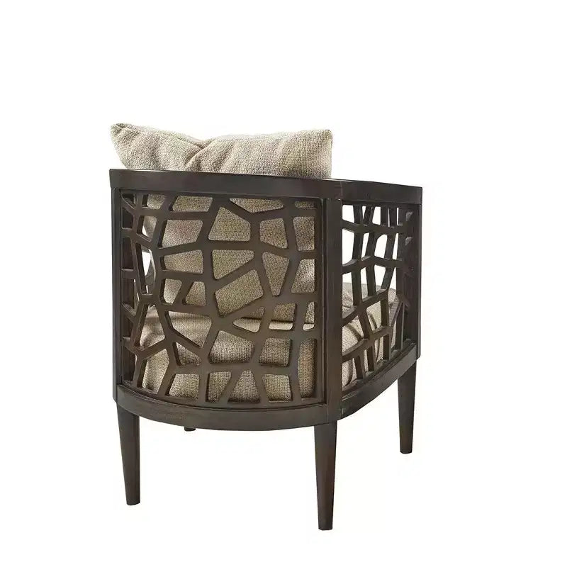 Fauteuil d'appoint Okak Crackle avec coussin rembourré confortable, cadre en bois massif, fauteuil de lecture élégant Morrocco pour salon, salle d'attente