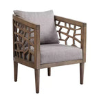 Fauteuil d'appoint Okak Crackle avec coussin rembourré confortable, cadre en bois massif, fauteuil de lecture élégant Morrocco pour salon, salle d'attente