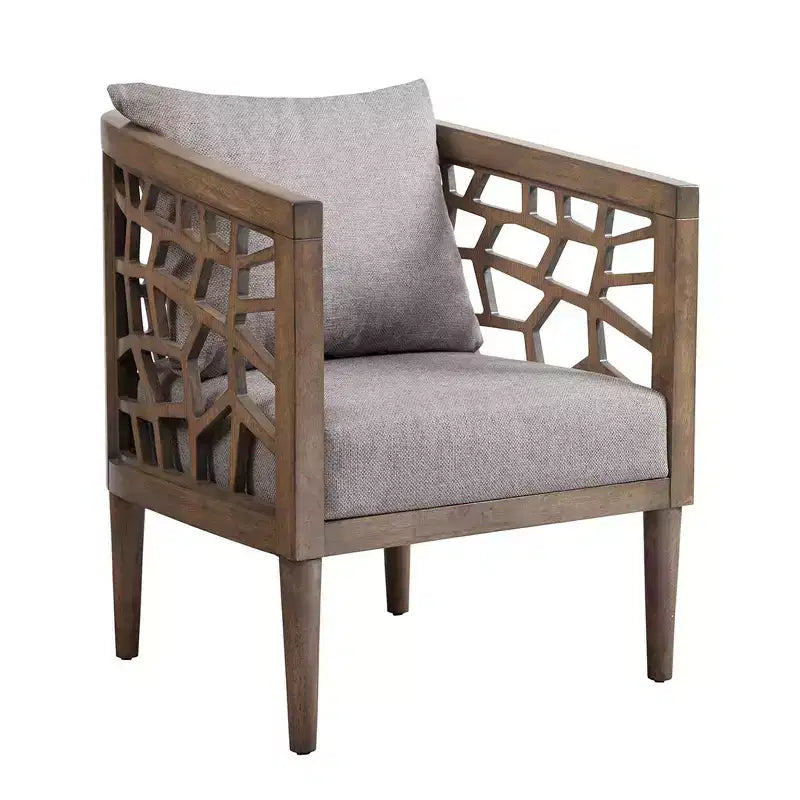 Fauteuil d'appoint Okak Crackle avec coussin rembourré confortable, cadre en bois massif, fauteuil de lecture élégant Morrocco pour salon, salle d'attente