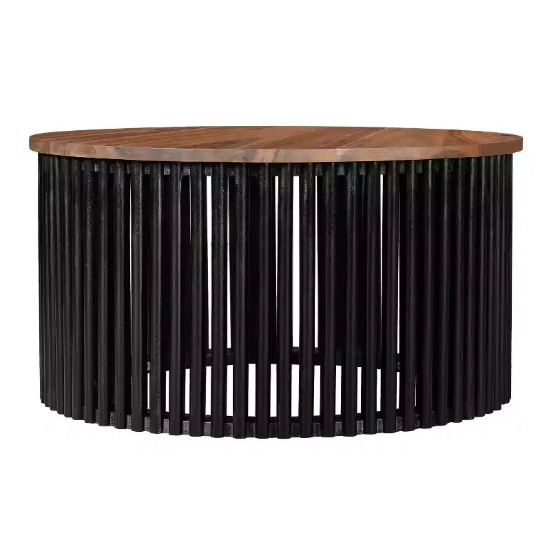Table basse Christopher Knight Home Zanvia 30 en bois d'acacia rond avec base à lattes