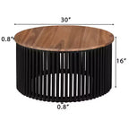 Table basse Christopher Knight Home Zanvia 30 en bois d'acacia rond avec base à lattes