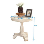 Table d'appoint ronde par Rene, avec un piétement en bois, design classique et robuste