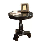 Table d'appoint ronde par Rene, avec un piétement en bois, design classique et robuste