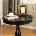 Table d'appoint ronde par Rene, avec un piétement en bois, design classique et robuste