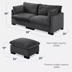 Canapé modulable 82 po à plateau-coussin avec ottoman et rangement de Best Choice Products