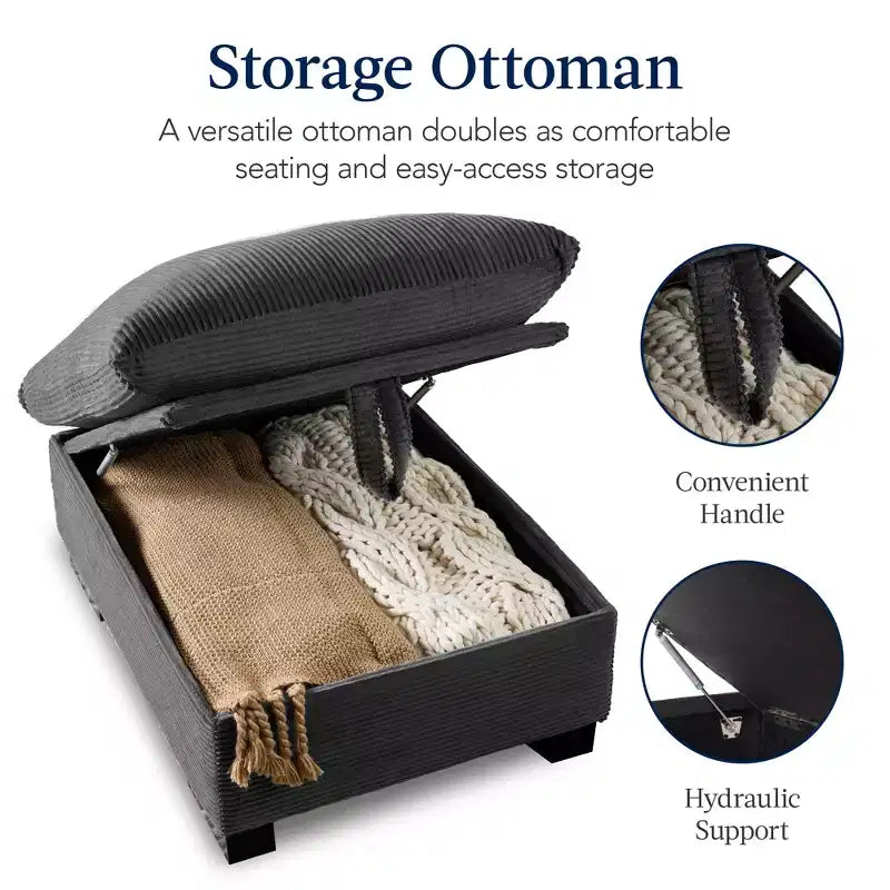 Canapé modulable 82 po à plateau-coussin avec ottoman et rangement de Best Choice Products