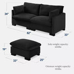 Canapé modulable 82 po à plateau-coussin avec ottoman et rangement de Best Choice Products