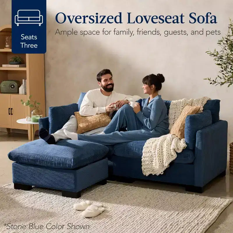 Canapé modulable 82 po à plateau-coussin avec ottoman et rangement de Best Choice Products