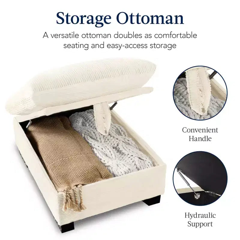 Canapé modulable 82 po à plateau-coussin avec ottoman et rangement de Best Choice Products