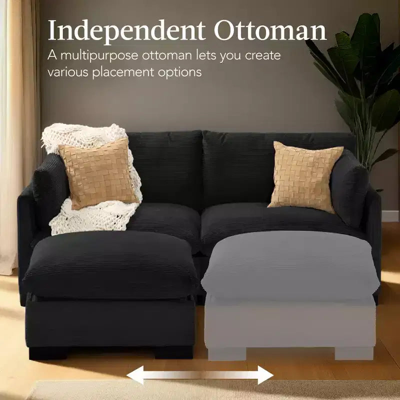 Canapé modulable 82 po à plateau-coussin avec ottoman et rangement de Best Choice Products