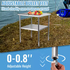 Table de préparation en acier inoxydable VEVOR, 61 x 61 x 91,4 cm, capacité de charge de 272 kg, table de travail en métal robuste avec étagère inférieure réglable
