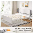 Cadre de lit en bois Karl Home Queen Size avec tête de lit blanc