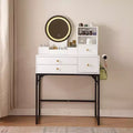 Coiffeuse Okak 47 avec grand miroir, ensemble de coiffeuse avec station de recharge, coiffeuse avec 5 tiroirs et armoire pour chambre à coucher