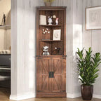 AMERLIFE Armoire d'angle de ferme de 172 cm, Armoire de rangement haute avec porte coulissante type grange