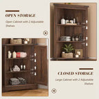 AMERLIFE Armoire d'angle de ferme de 172 cm, Armoire de rangement haute avec porte coulissante type grange
