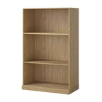 Armoire de rangement décorative de 48,5 po en bois veiné noir, sans portes, avec 4 étagères