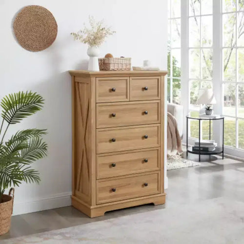 Commode à 6 tiroirs, Armoire de rangement haute à 6 tiroirs, Organisateur de placard pour vêtements, Armoire à 6 tiroirs pour salon