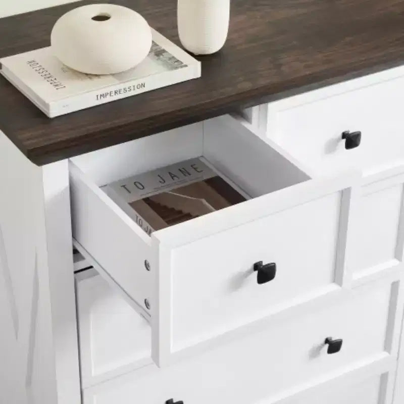 Commode à 6 tiroirs, Armoire de rangement haute à 6 tiroirs, Organisateur de placard pour vêtements, Armoire à 6 tiroirs pour salon