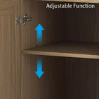 Meuble de rangement décoratif à 6 étages en grain de bois noir 62 avec porte en osier