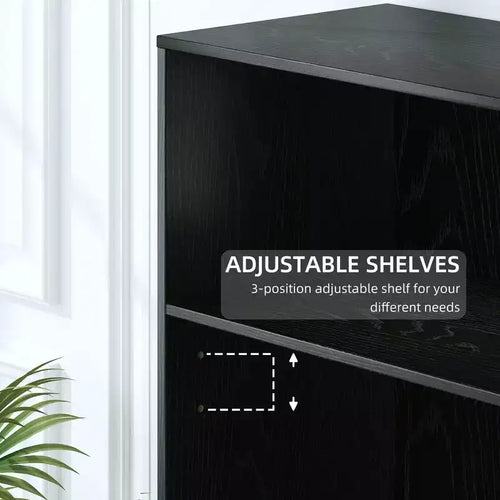 Bibliothèque/Meuble de Rangement Décoratif en Bois à 6 Niveaux Sans Porte