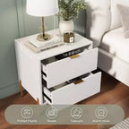CLIHOME Table de chevet autoportante à 2 tiroirs avec pieds de support en métal