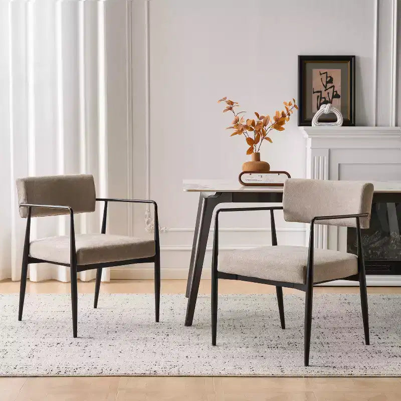 Christopher Knight Home Behrens Chaises de salle à manger rembourrées de style moderne du milieu du siècle (Lot de 2)