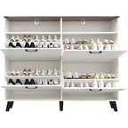 Meuble à chaussures de ferme Acekool avec 4 tiroirs basculants et rangement ouvert, organisateur d'entrée étroit et étagère à chaussures pour couloir et salon