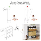 Meuble à chaussures Acekool avec 2 tiroirs basculants et rangement ouvert, pieds de support réglables, poignées métalliques, organisateur d'entrée