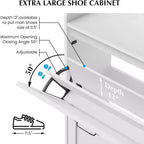 Meuble à chaussures Acekool avec 2 tiroirs basculants et rangement ouvert, pieds de support réglables, poignées métalliques, organisateur d'entrée