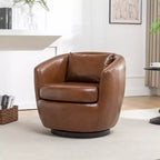 Roundhill Furniture Orenza Modern Faux Leather Swivel Barrel Accent Club Chair