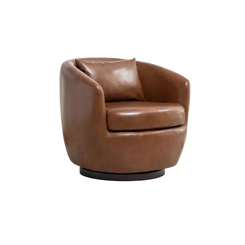 Fauteuil de club pivotant moderne en similicuir Orenza de Roundhill Furniture
