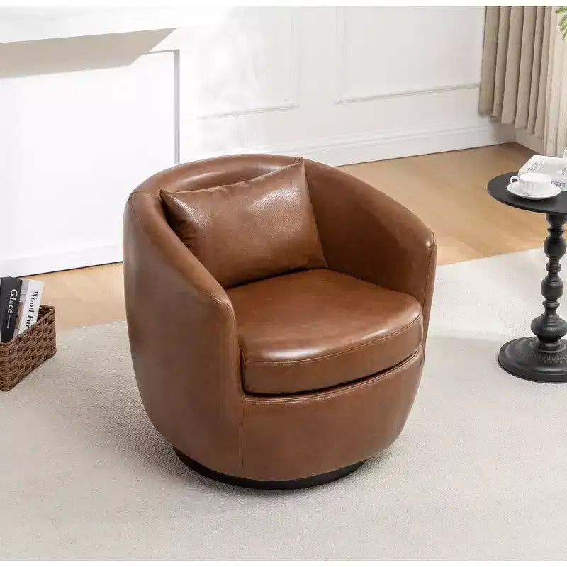 Fauteuil de club pivotant moderne en similicuir Orenza de Roundhill Furniture