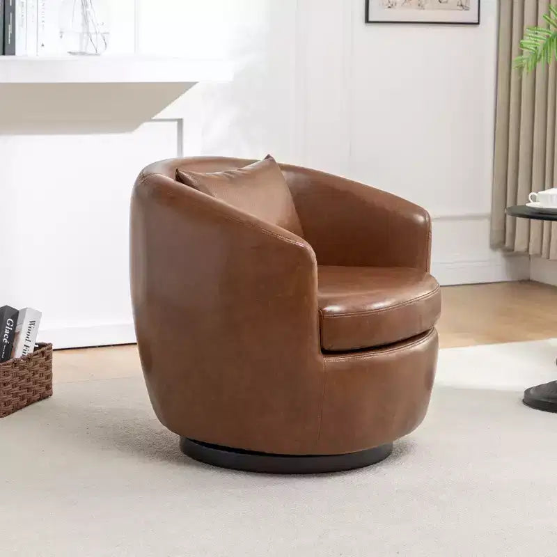Fauteuil de club pivotant moderne en similicuir Orenza de Roundhill Furniture