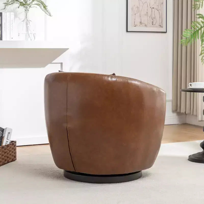 Fauteuil de club pivotant moderne en similicuir Orenza de Roundhill Furniture