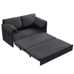 Canapé-lit convertible 3-en-1 Mjkone avec poches, coussins épais, causeuse en velours