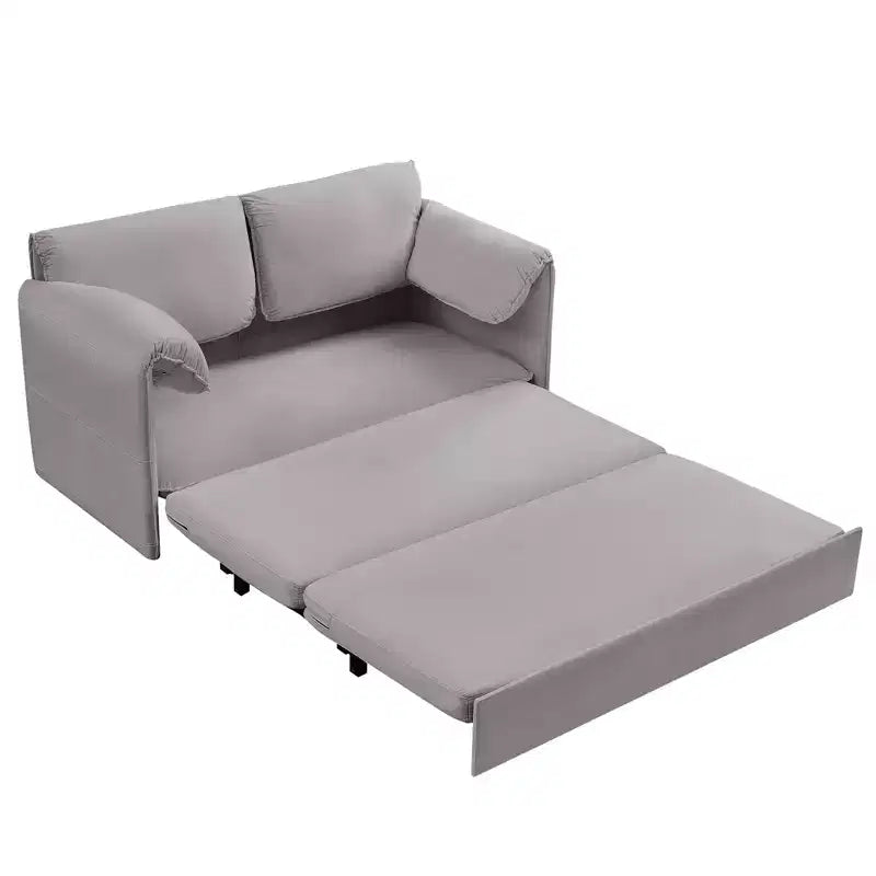 Canapé-lit convertible 3-en-1 Mjkone avec poches, coussins épais, causeuse en velours