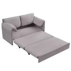 Canapé-lit convertible 3-en-1 Mjkone avec poches, coussins épais, causeuse en velours
