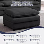 Canapé modulable surdimensionné Mjkone de 335 cm, en forme de U avec 2 poufs, canapé profond 6 places en tissu chenille